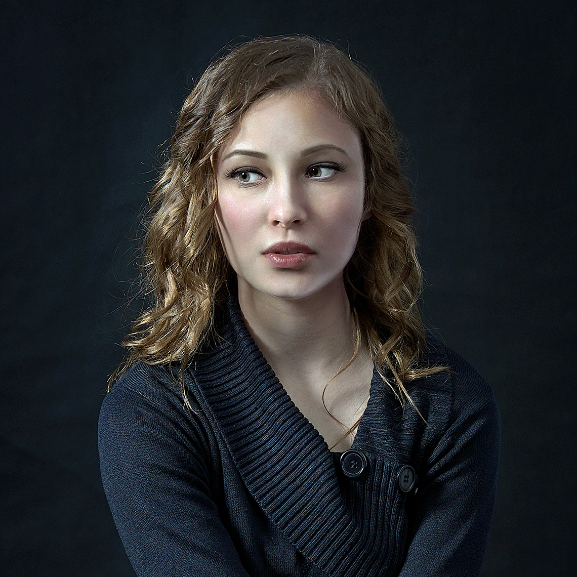 Portrait of woman, looking away from camera