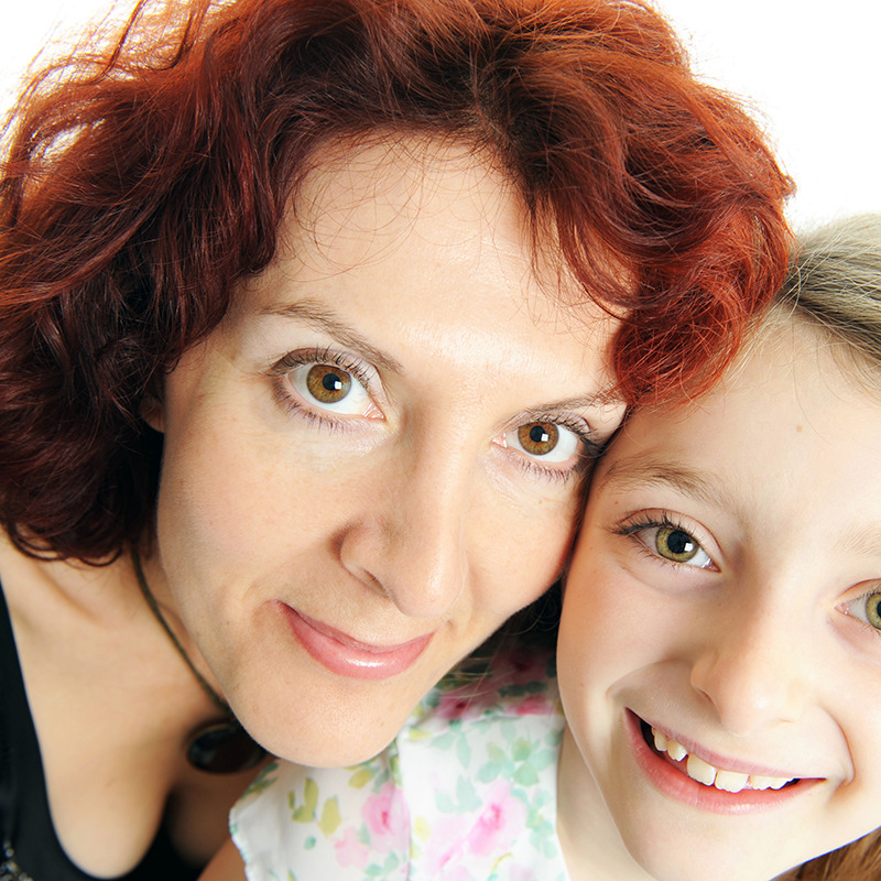 portrait of mother and daughter